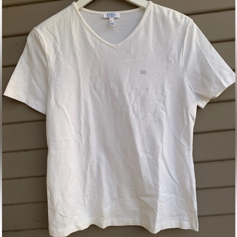 Escada Sport,white T-Shirt - Size L.